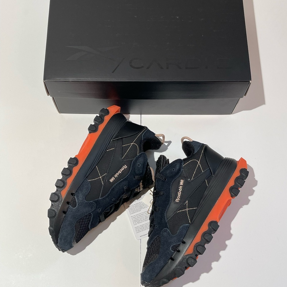 Reebok x Cardi B Women's Classic Leather Black Athletic Sneaker Suede GY5925